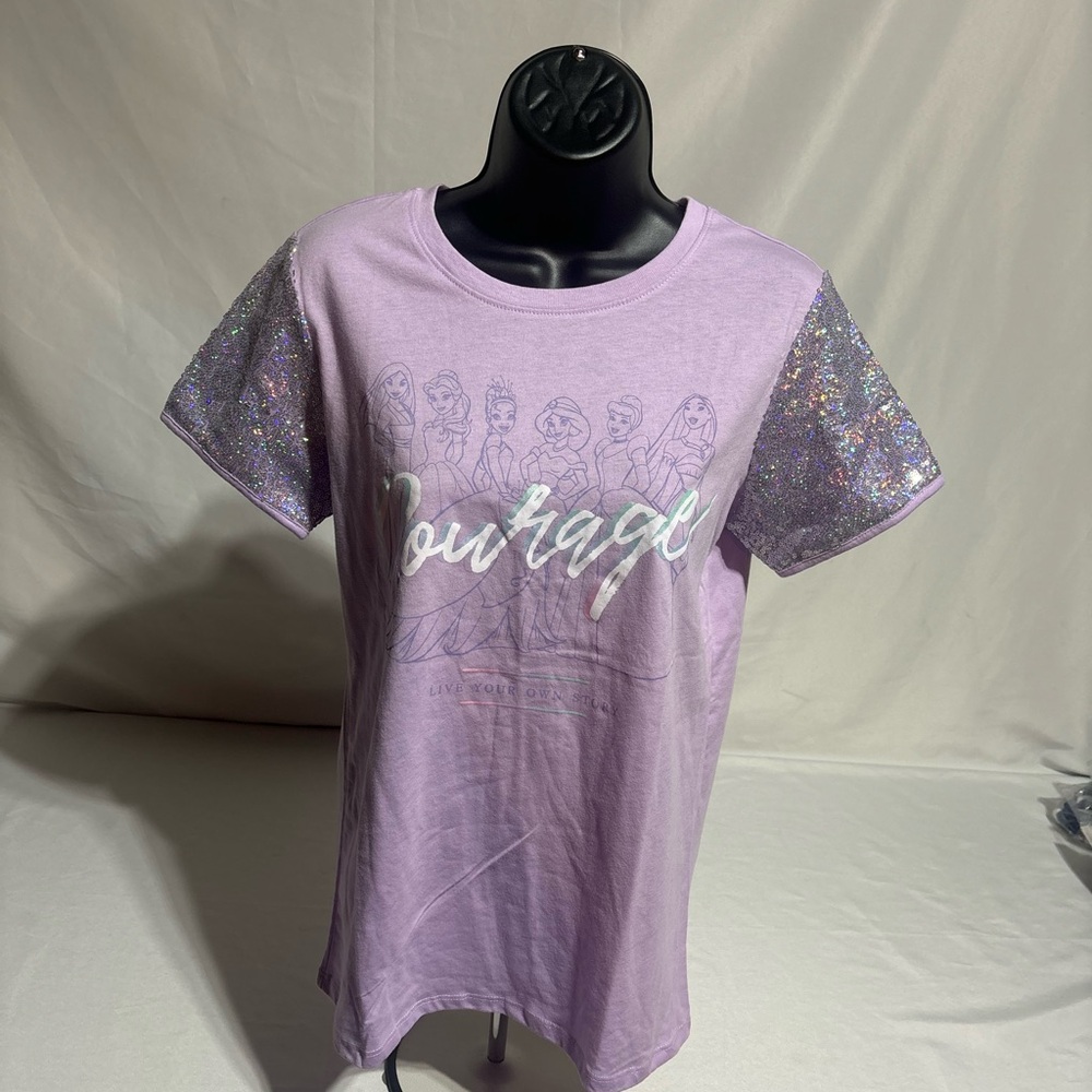 Disney Princess Lavender Courage Tee with Sparkle Sleeves